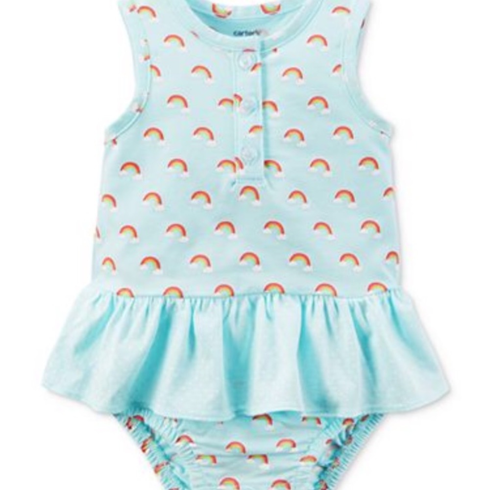 Carters Rainbow One Piece with Ruffle